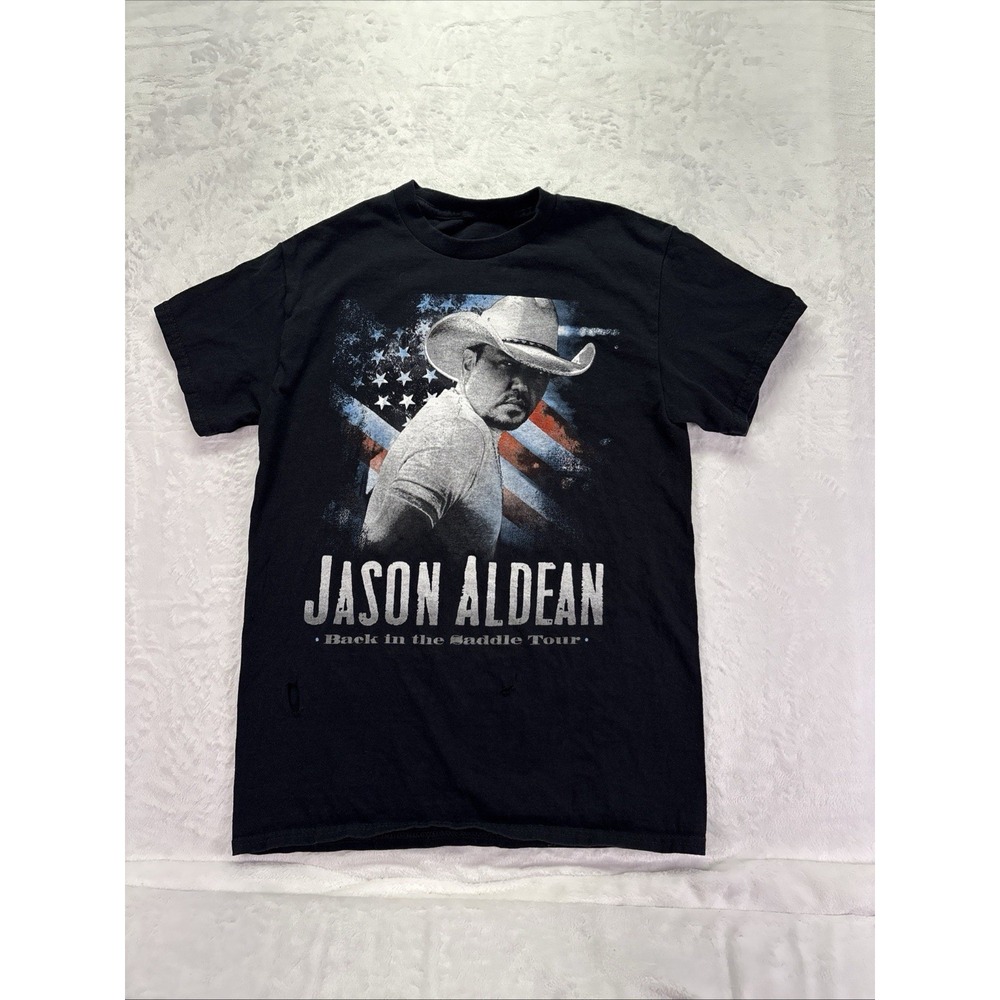 Jason Aldean Back In The Saddle Concert Tour T-shirt Men's Size Small Black